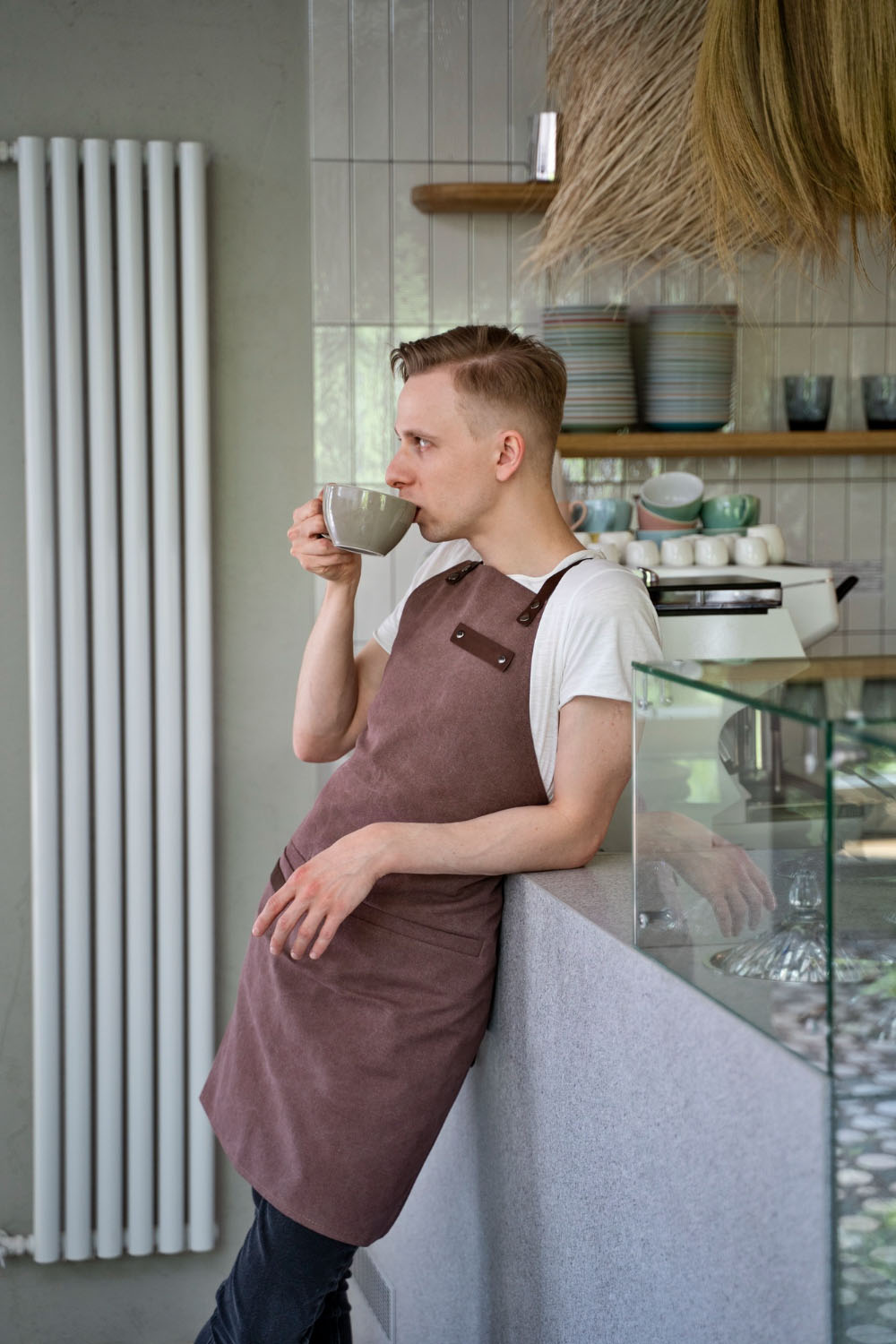 Jackson, head chef at Resto Bistro, enjoying a coffee break